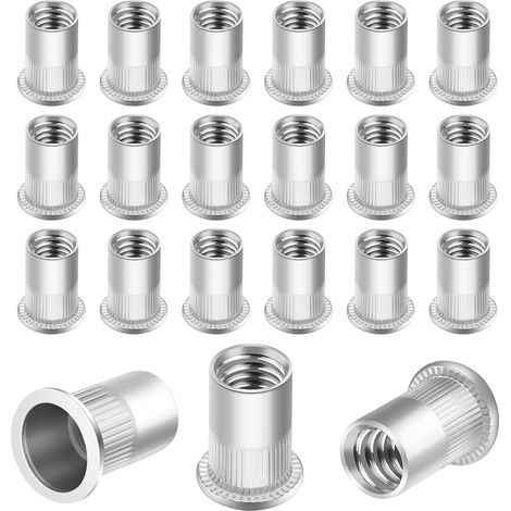 Insert M8 Ecrou a Sertir Rivet Metal Fileté 70 Pièces Insert Inox Fileté Metal Écrous à Riveter Aveugle Rivet Fileté pour Métal Plastique etc (1/5)