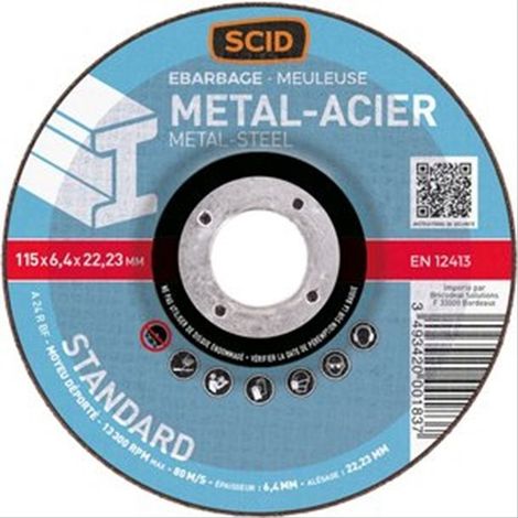 Disque à ébarber Ø125 x 6,4 mm - SCID