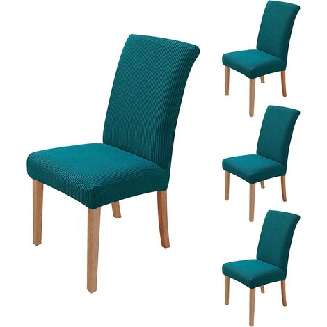 MINKUROW Set Di 4 Fodere Per Sedie Elastiche, Rimovibili E Lavabili, Fodere Per Sedie Da Pranzo, Moderne, Elastiche, Per La Protezione Della Sedia, Per Feste In Ufficio, Banchetti, Matrimoni (Blue Lak (1/5)