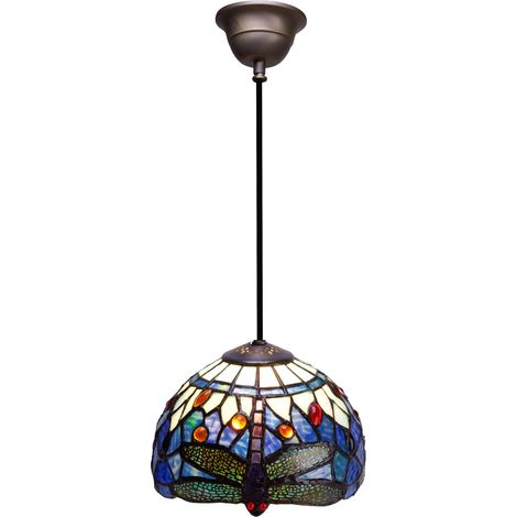 Lampe à suspension Tiffany de petit diamètre 20 cm Série Belle Epoque