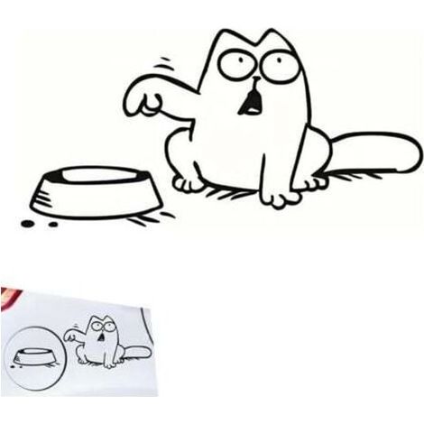 Pair Autocollant pour voiture Chat et gamelle, plusieurs couleurs (1/5)