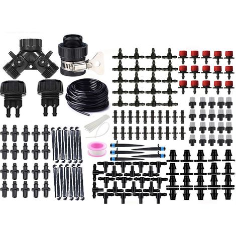 Kit d'irrigation goutte à goutte extensible 40 m avec raccords, drainage d'hiver pour balcon, plantes en pot, kit d'irrigation goutte à goutte aéroponique, systèmes d'irrigation automatique (1/5)