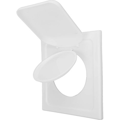 Cache-conduit de sécheuse à double porte en ABS pour conduit d'évacuation extérieur, avec 4 vis pour tuyaux et conduits de 10 cm (4 pouces), blanc (1/5)