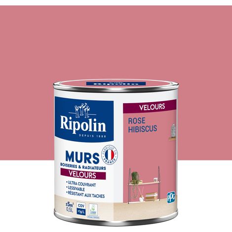 Peinture aspect Velours - 0,5L - Rose Hibiscus - Ripolin (1/5)