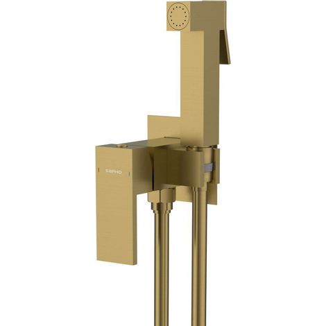 Sapho Cubemix - Miscelatore ad incasso per bidet, con doccetta e corpo incasso, color oro opaco CM040GB (1/5)