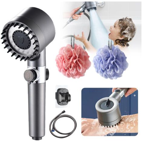 Douche massage 2023, 3 modes réglables, pommeau filtrant PP anti-obstruction, flexible inclus, pour adultes, enfants, animaux, maison et sport-Muntra (1/5)