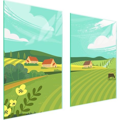 GLASSCHUTZPLATTE FÜR KÜCHE 65x52 VILLAGE