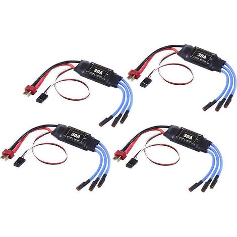 4PCS Contrôleur de vitesse électrique sans balais RC 2-4S 30A avec prise en T 5V 2A-- (1/5)