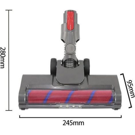 Brosse À Rouleau Souple - Pour Aspirateur Sans Sac - Compatible V7 V10 V11 - Tête Pivotante 90°/180° - Avec Rouleaux Double Face Et Éclairage LED - 1 Pièce (1/5)