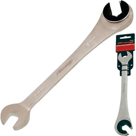 Neilsen 15mm Flare Nut Wrench Ratchet & Standard Open Ended Brake Pipe Spanner