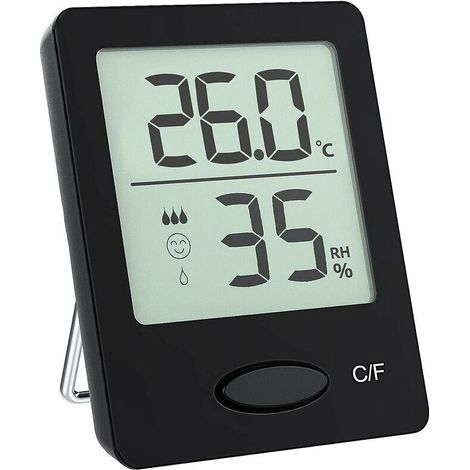 Innenthermometer, tragbarer Temperatur- und Feuchtigkeitsmonitor, leicht ablesbares Mini-Gartenthermometer, 3 Installationsmodi, Carivent Gartenthermometer Hygrometer Home Office Küche