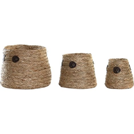 dkd-home-decor Jeu de Cestas Naturel en Herbe de Mer (1/4)