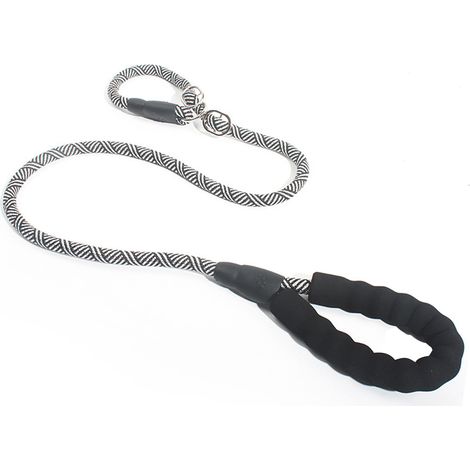Hundeleine mit Metallschnalle, aus strapazierfähigem Nylon für hohe Belastbarkeit und lange Lebensdauer. Ideal für Spaziergänge und Training im Freien. Dunkelgrau, 1,2 m. (1/4)