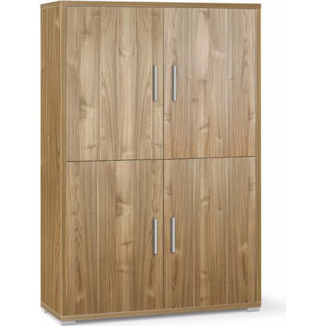 Armoire 4 portes 108L x 41P x H161 – Finition noyer – Sarmog (1/5)