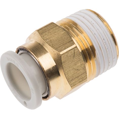 Adaptateur droit fileté SMC KQ2 vers Enfichable 10 mm R 3/8 Mâle