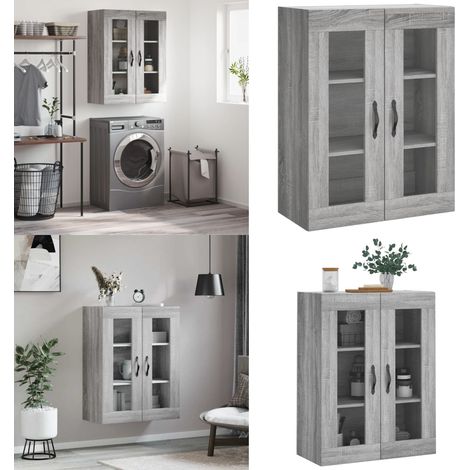 Wandschrank Grau Sonoma 69,5x34x90 cm Holzwerkstoff - Holzschrank - Wandregal (1/5)