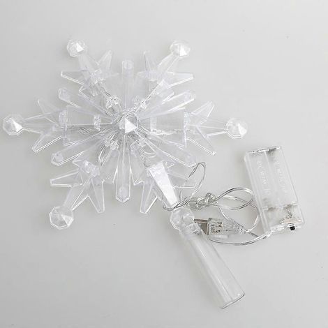 Décoration de sapin de Noël, ornement lumineux en forme de flocon de neige, décoration pour sapin de Noël (1/4)