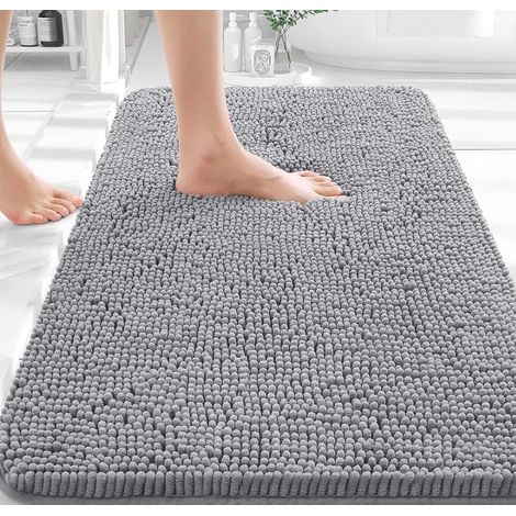 Tapis de bain 40 × 60 cm en chenille, extra doux et très absorbant, tapis de sol pour salle de bain (1/5)