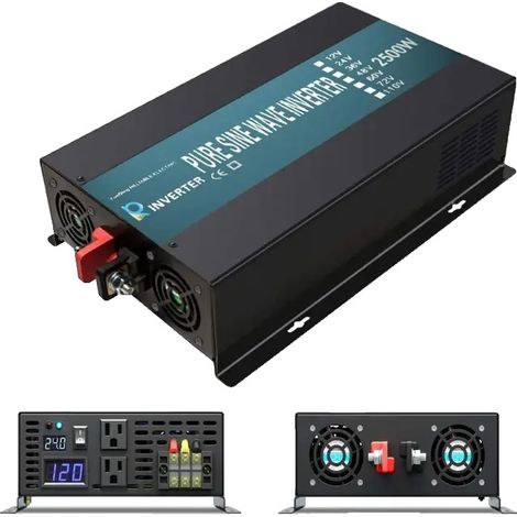 Onduleur solaire, onde sinusoïdale pure, options d'alimentation multiples, RBP-2500W, 24 V, 220 V-230 V (1/2)