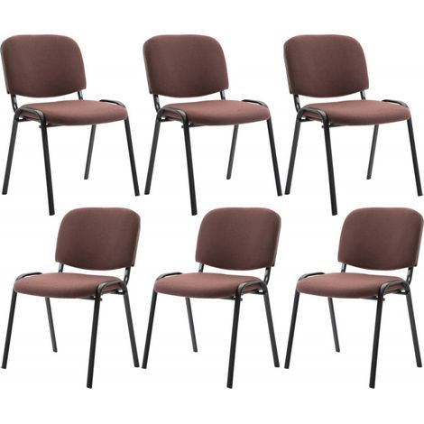 6er Set Besucherstuhl Ken Stoff braun (1/5)
