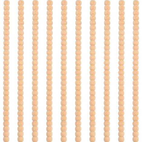 Lot de 10 Moulures Décoratives en Bois Perles, Moulure Decorative non Finies, Garniture Decorative Bois pour Portes, Plans de Travail de Cuisine et Étagères (1/5)