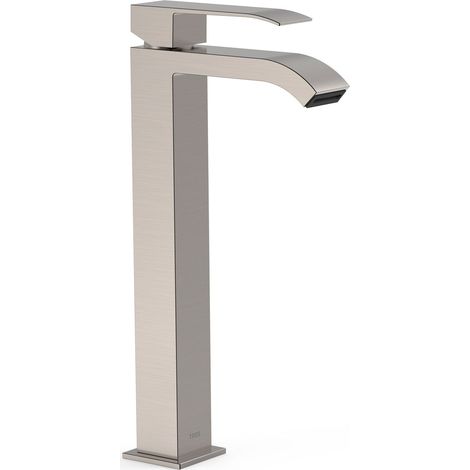 TRES 00681001AC CUADRO Grifo Monomando XXL Caño Alto para Lavabo Color Acero - ref: 00681001AC
