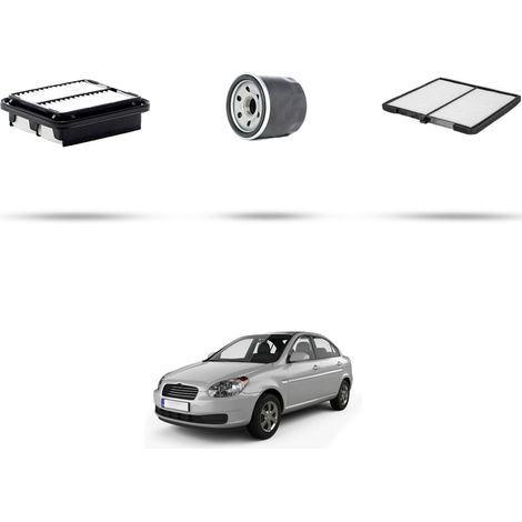 Kit tagliando 3 filtri compatibile con Hyundai Accent III (MC) 1.5 75KW dal 2008 (1/4)