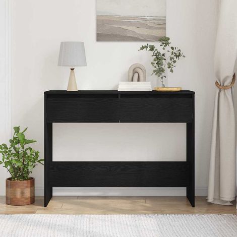 Console Table Black Oak 100 x 35 x 76.5 cm Engineered Wood vidaXL