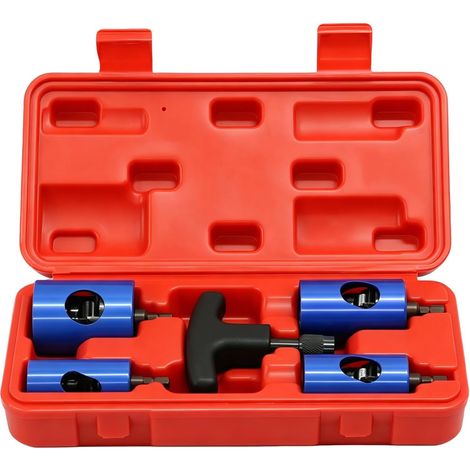 Kit Calibreur Ébavureur à Cliquet, Douille Calibreur Ébavureur Ø16-32mm Calibreur Interne et Externe Set Débavureuse avec Mallette et 4 Têtes (1/5)