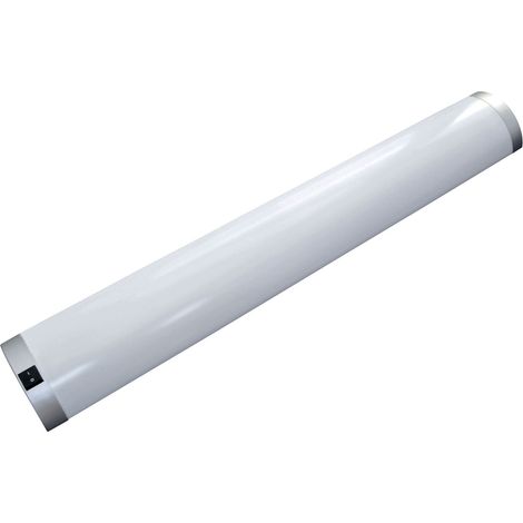 Réglette LED Argent 8W, 500 lumens, 4000K blanc-neutre, interrupteur on/off, garantie 5 ans - Tibelec (1/3)