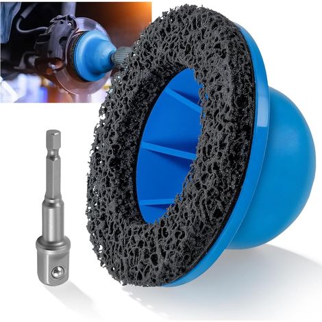 Outil ponceuse sphérique 90mm int / 150mm ext - Pour attelage remorque - Entraînement 1/2" - Déjantage, nettoyage moyeu (1/5)