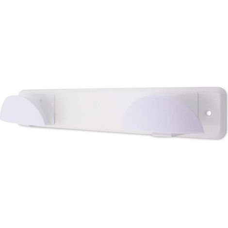 Percha acero inoxidable + doble pomo abs blanco 280x50mm GSC 003802795