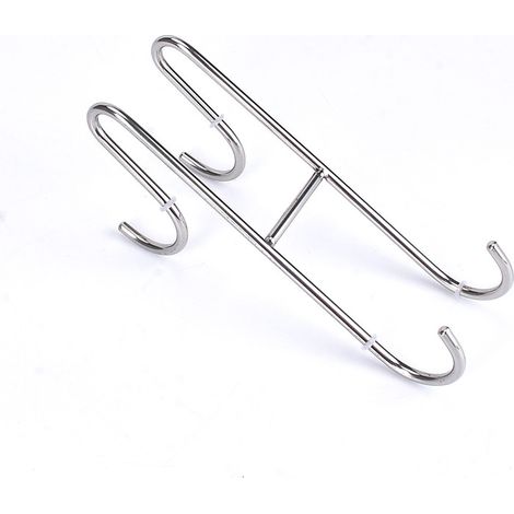 Crochet Para Puerta De Ducha - Acero Inoxidable - Para Puerta De Cristal Sin Marco - Espesor Máximo 12 Mm - Doble Cara - Carga Máxima 13,6 Kg - Pack De 2 (1/5)