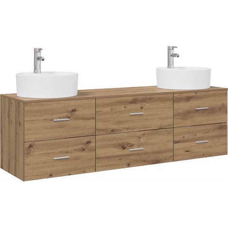 Bathroom Cabinet Set 3 pcs Artisan Oak 62.5 x 44.5 x 50 cm vidaXL (1/5)