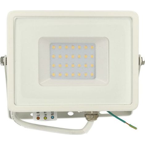 Faro Led Flood Light 30W IP65 Bianco Freddo Super Slim Carcassa Bianca Chip Samsung Garanzia 5 Anni SKU-405 (1/3)