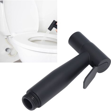 Douchette WC G1/2 avec jet d'eau chaude et froide, pressurisée, noire mate (1/5)
