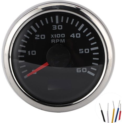 Jeffergarden Tachymètre LCD 52 mm/2 pouces 6000 tr/min pour moto de machines de Construction de moteur hors-bord automatique (1/5)