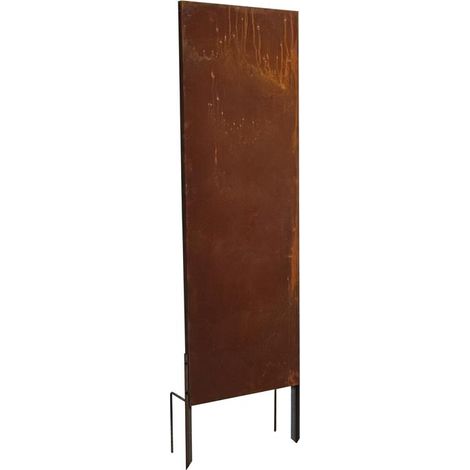 Sichtschutz Rost Metall Gartenzaun 150x50cm Steckfuß Sichtschutzwand Edelrost (1/5)