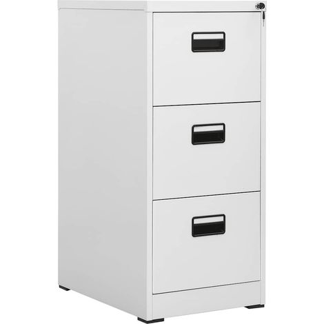 Classeur Meuble de Rangement - Armoire De Bureau Gris clair 46x62x102,5 cm Acier BV415322 - BonneVie (1/5)