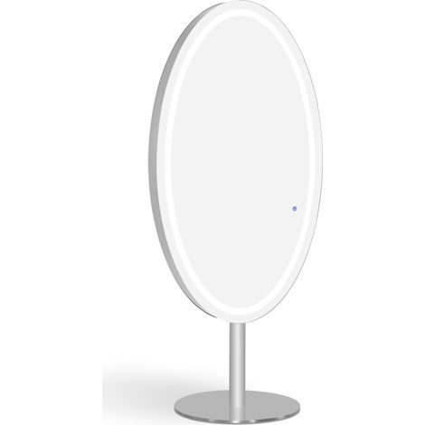 BarberPub Standspiegel mit Beleuchtung, Ganzkörperspiegel, J8363(Silber)