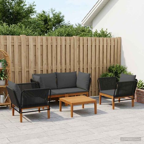 vidaXL 5 uds. Madera de Acacia Sólida y Cuerda Natural (1/5)