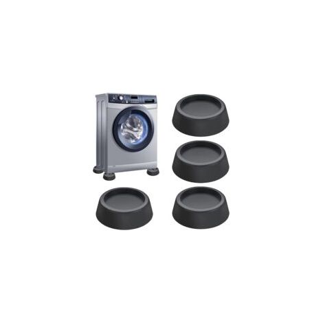 Alfombrillas antivibración negras de 4 piezas para lavadoras, patas reductoras de ruido con almohadillas de goma, para lavadoras, secadoras y muebles. Almohadillas antivibración para lavadoras - Crezu