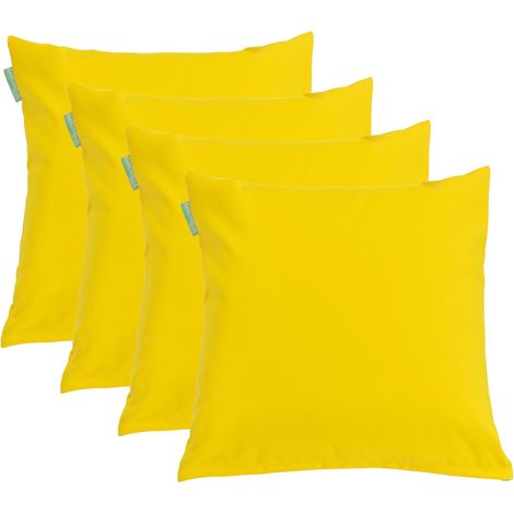 Gardenista - Coussin d'extérieur pour meubles de jardin, 60x60 cm coussins de dossier de chaises en rotin pour décoration de terrasse, coussins carrés résistants à l'eau - Jaune (4pcs) (1/5)