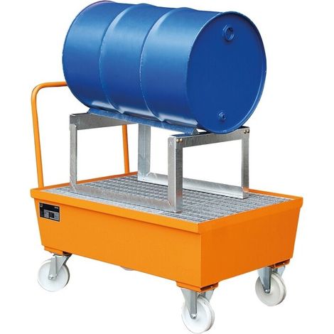 Auffangwanne Typ AST für 1 200-Liter Fass mit Fassauflage und Fahrbar