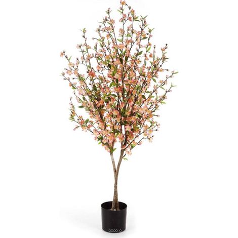 Cerisier Prunus fleurs roses H 170 cm 936 feuilles 1008 fleurs artificiel - dimhaut: H 170 cm - couleur: Rose soutenu