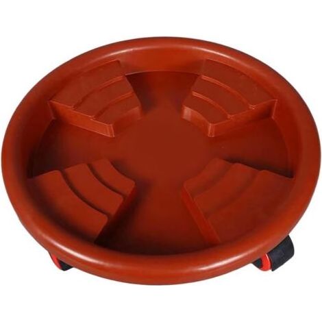 Support à Pots avec roulettes, Dessous de Verre Rond avec roulettes, Support pour Plantes Roulantes, Soucoupe de Jardinière à roulettes pour Plantes E, Diamètre extérieur 40 cm (1/5)