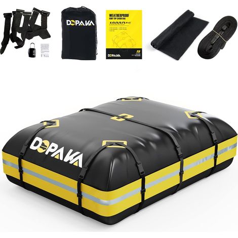 Coffre de Toit de Véhicule Sac de Toit Voiture pour Voyage Résistant aux Intempéries Matériau 1000D Pliable,Convient à Tous Les véhicules avec/sans Porte-Bagages (1/5)