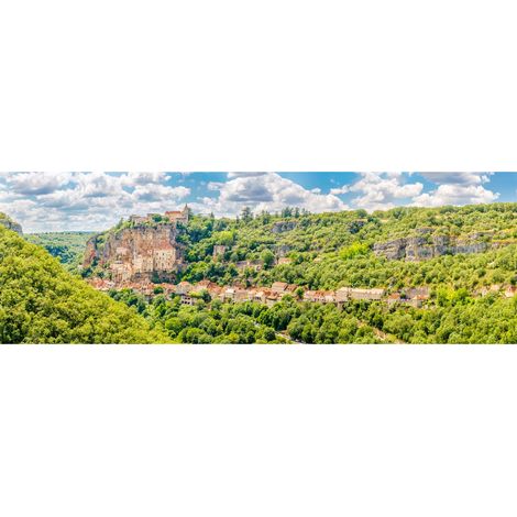 Tableau sur toile Rocamadour 30x97 cm - Impression sur Toile Murale Décorative - Image imprimée en HD sur Toile - Toile sur Châssis en Bois FSC - Fabriqué en France (1/4)
