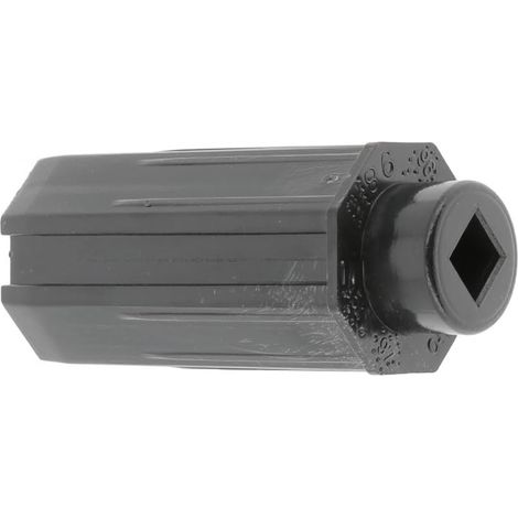 Embout de tube de volet roulant octogonal en PVC noir Fenêtre Sortie Baie vitrée Store, pour tube octogonal de 40 mm sortie carré de 10 mm avec nez Ø 25 mm (1/2)