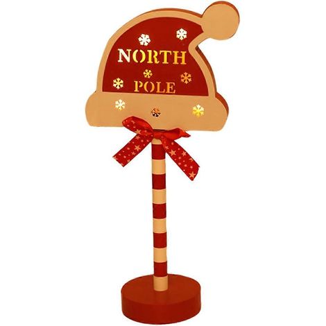 Panneau lumineux vintage de Noël, enseigne du pôle Nord, panneau de rue lumineux LED F-- (1/5)